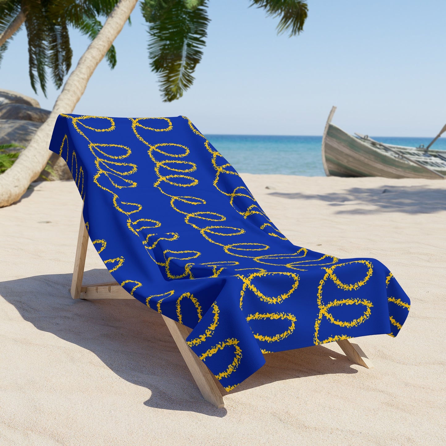 Beach Towel - Blue Vibrant Stylish Summer Essential, Poolside Accessory, Vacation Must-Have