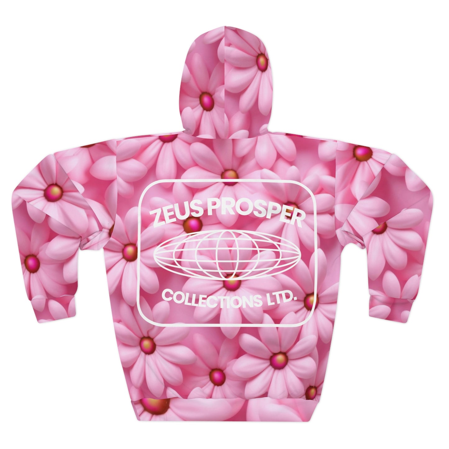 Pink Flowers Pullover Hoodie
