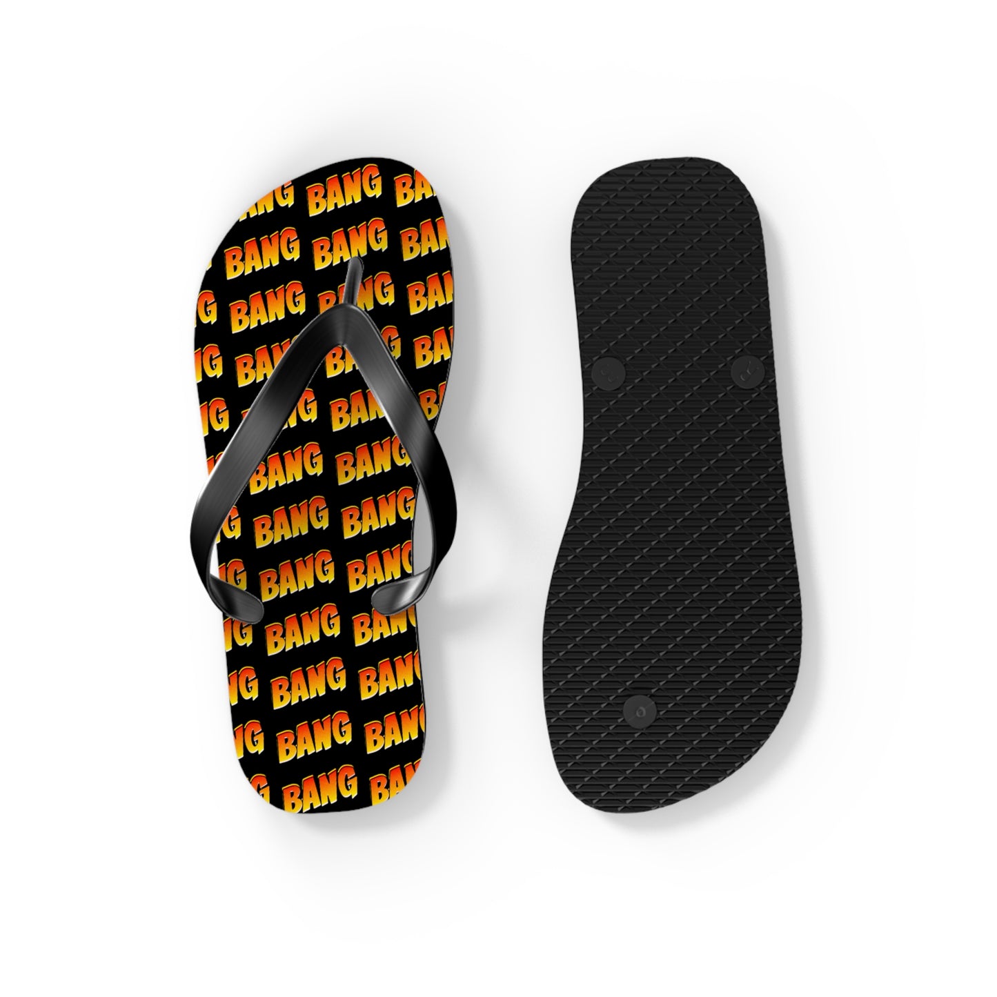 Black Bang Bang Flip Flops with a pop of colour by Zeus Prosper Summer Collection Ltd.🏖️