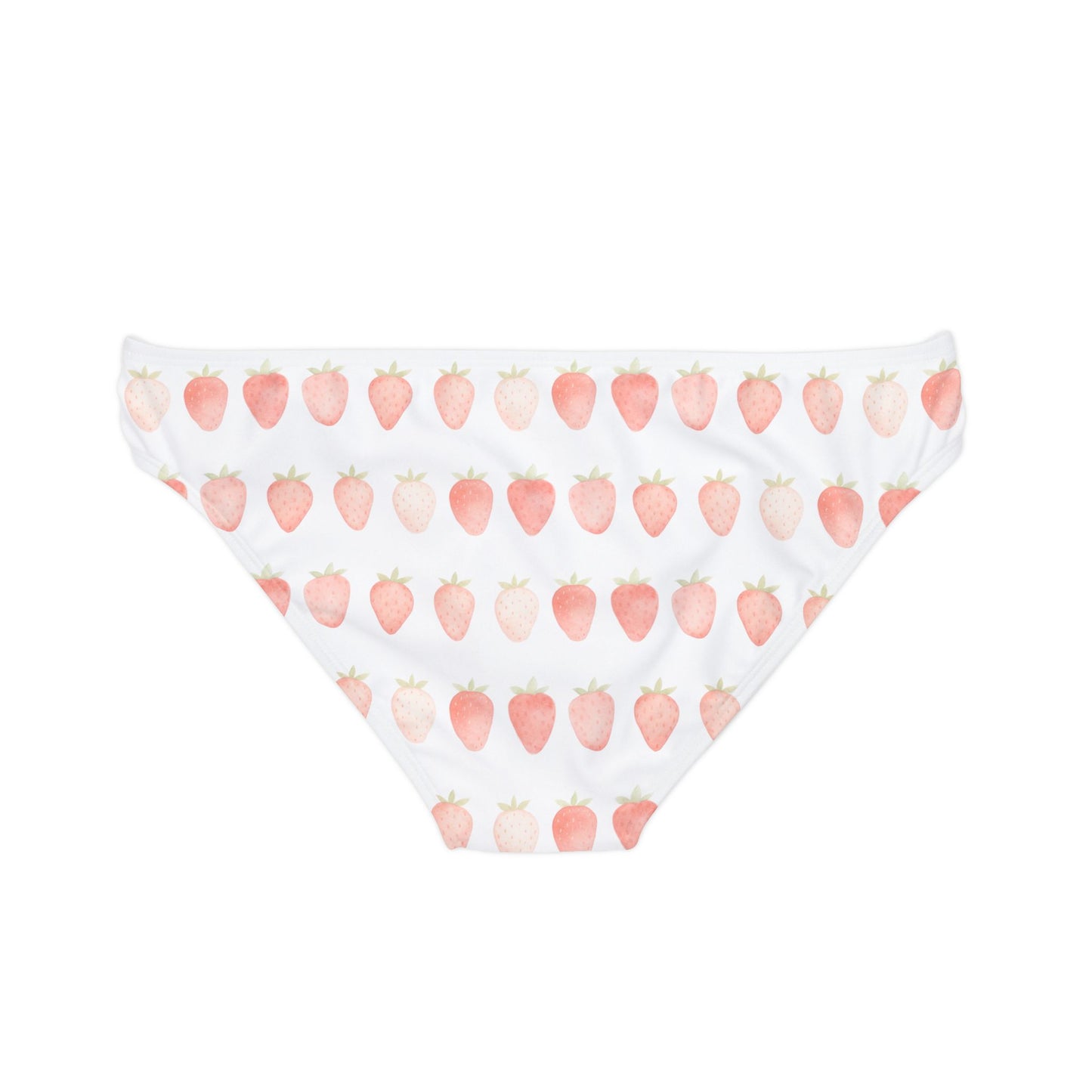 White Strawberry Summer Loop Tie Side Bikini Bottoms from Zeus Prosper Summer Collection Ltd.🍓