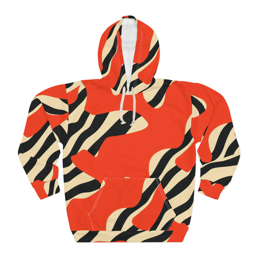 Red Zebra Pullover Hoodie