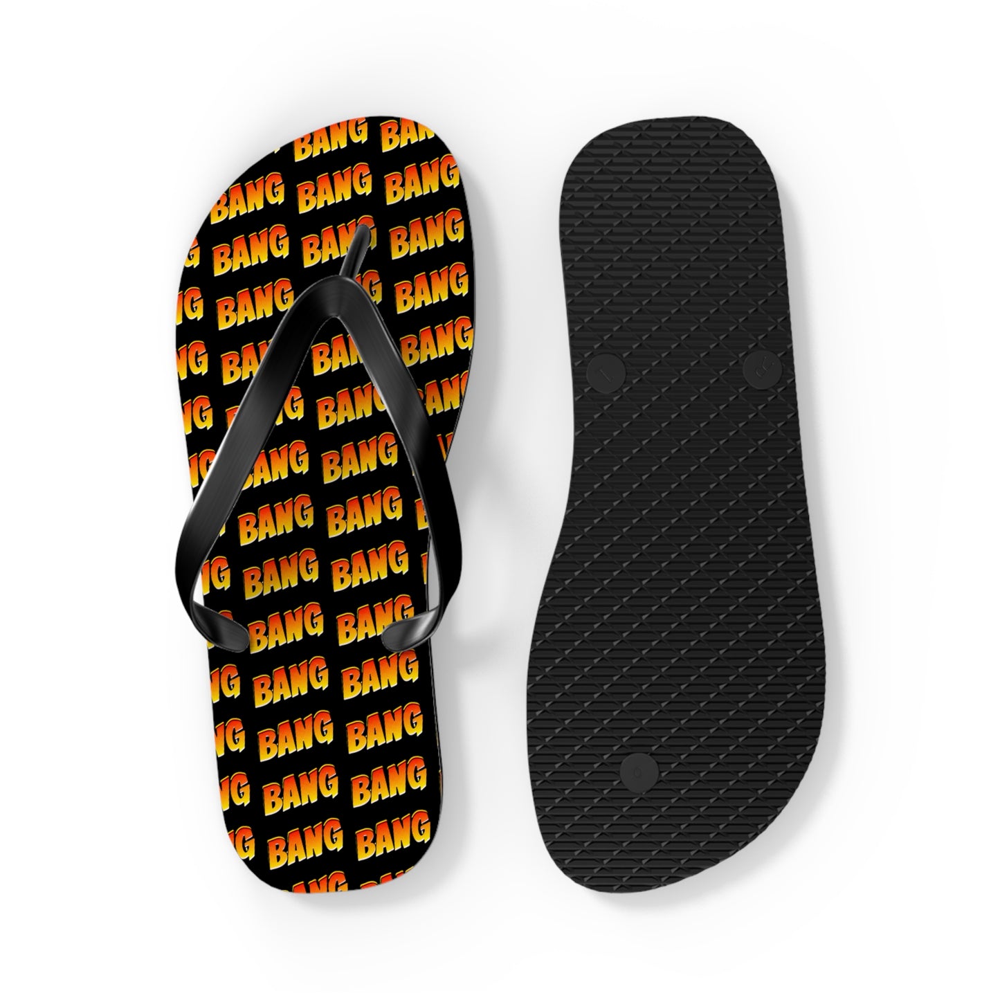 Black Bang Bang Flip Flops with a pop of colour by Zeus Prosper Summer Collection Ltd.🏖️
