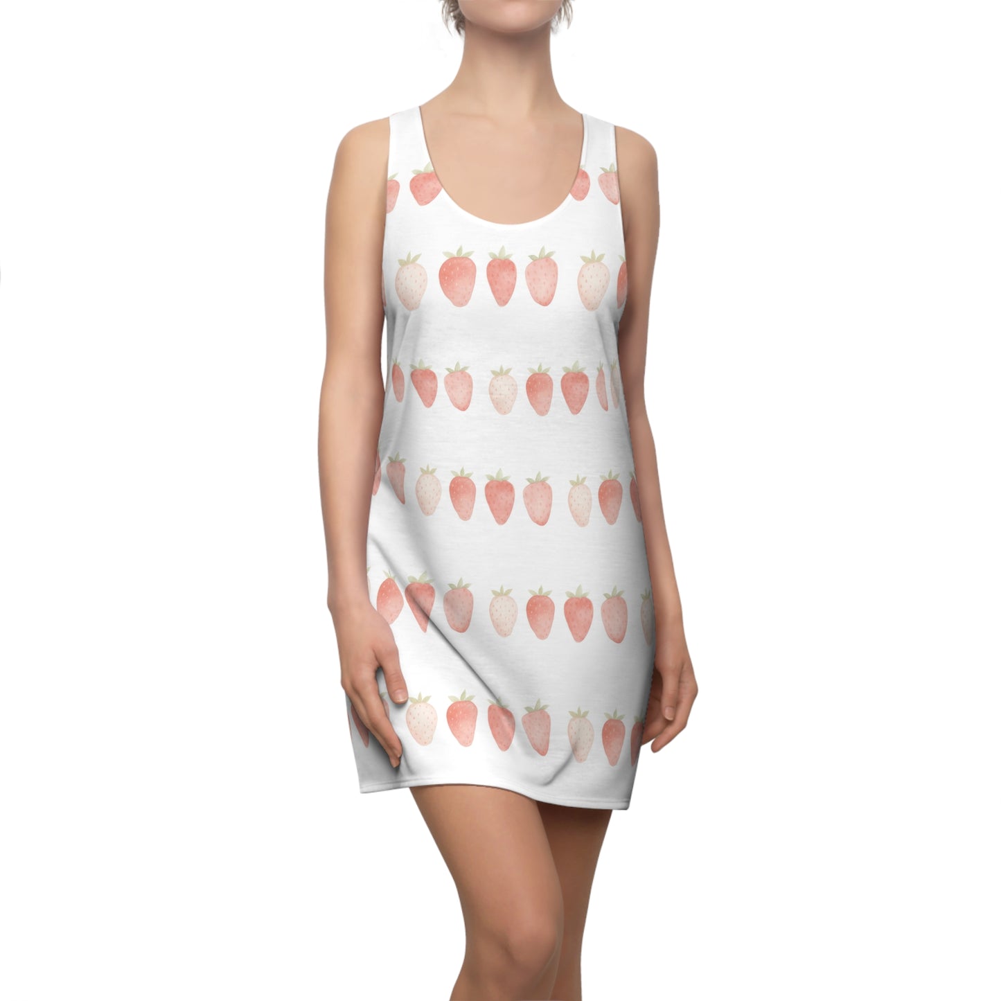 White Strawberry Summer Collection Ltd. Zeus Prosper Women's Cut & Sew Racerback Dress 🍓🏖️