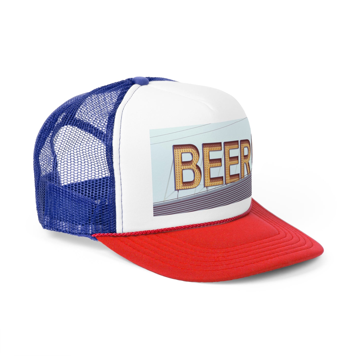Beer! Red and Blue Trucker Cap! 🍺