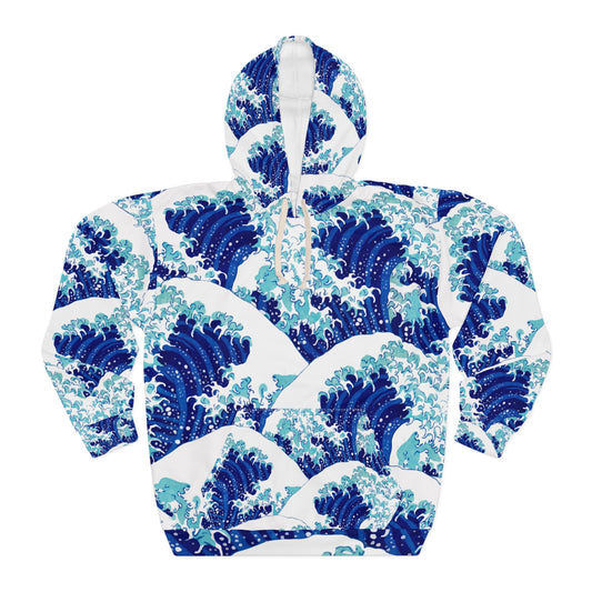 Waves Pullover Hoodie - Relaxing Ocean Design