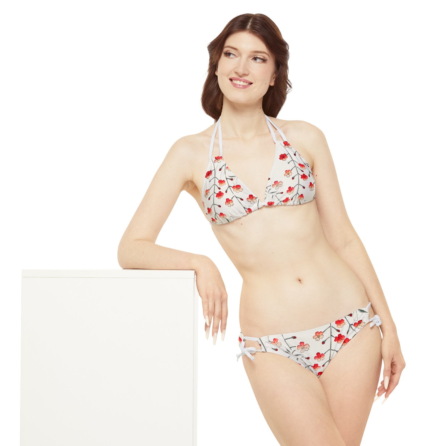 Red Flower Print Zeus Prosper Summer Collection Ltd. Bikini Set🌹