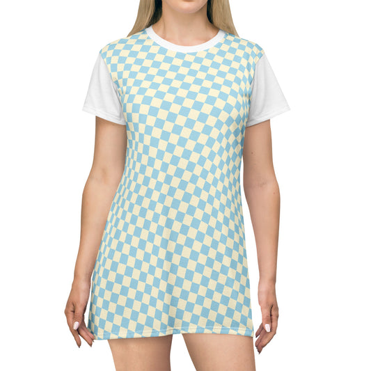 Checkered Party Y2K Summer Collection Ltd. Zeus Prosper T-Shirt Dress