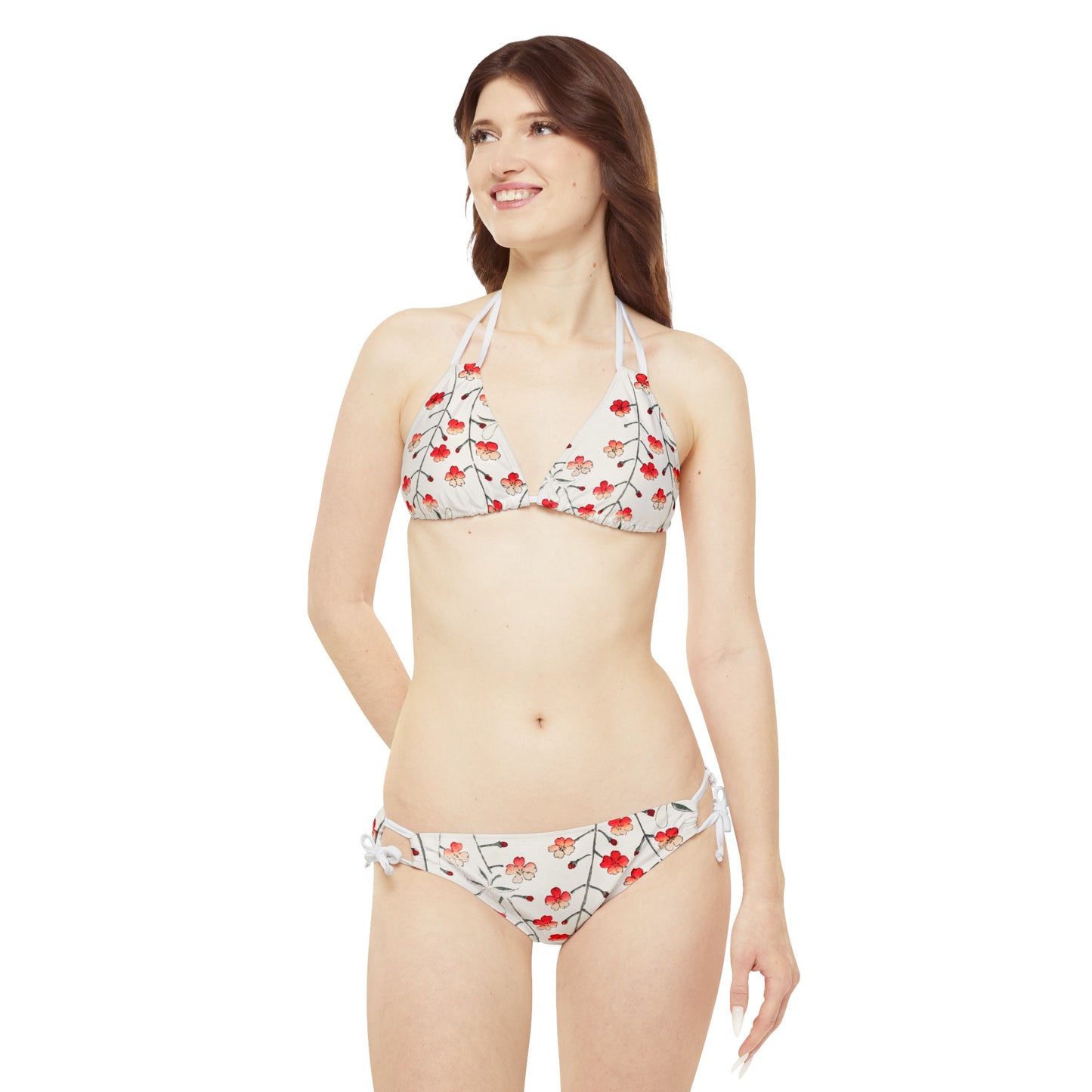 Red Flower Print Zeus Prosper Summer Collection Ltd. Bikini Set🌹