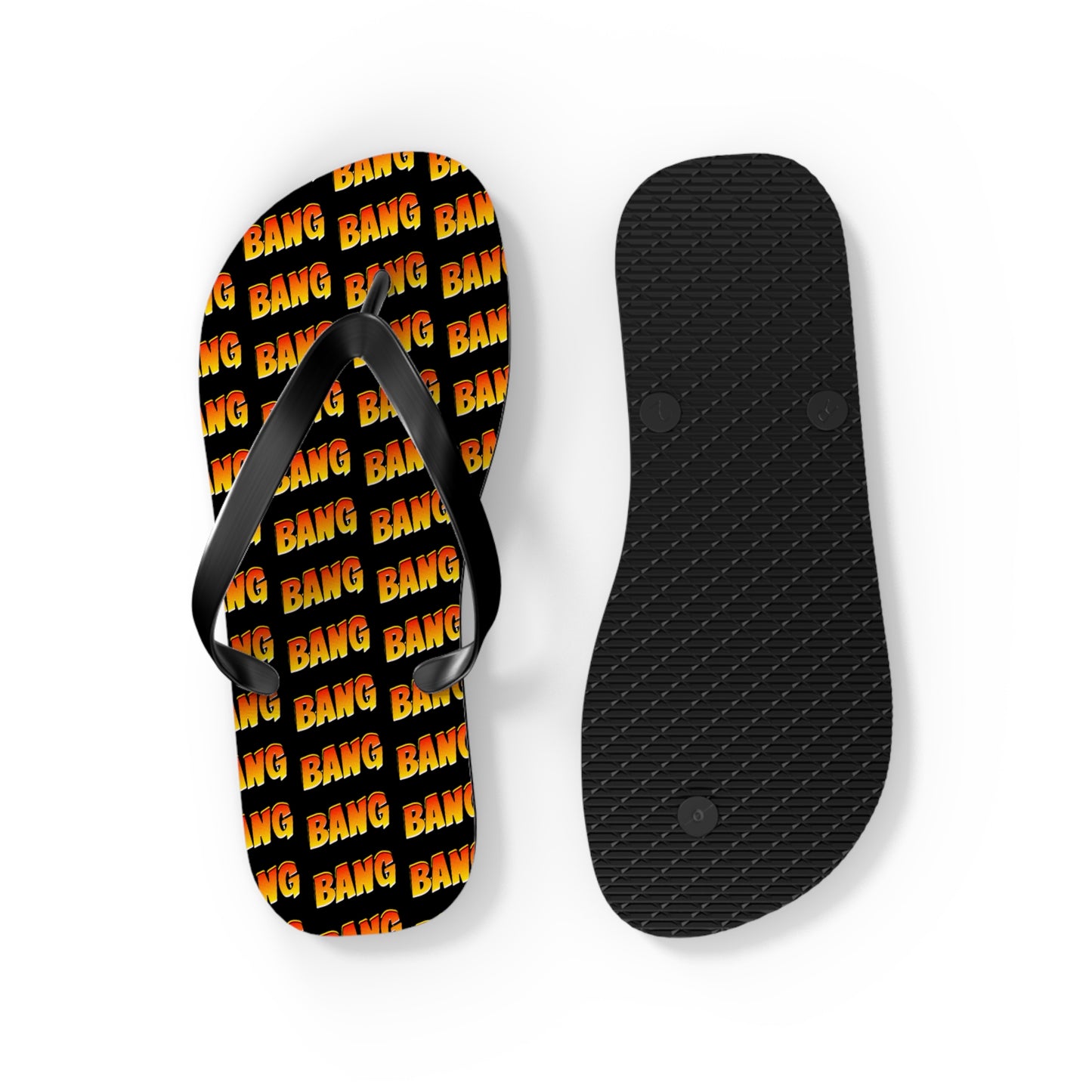 Black Bang Bang Flip Flops with a pop of colour by Zeus Prosper Summer Collection Ltd.🏖️