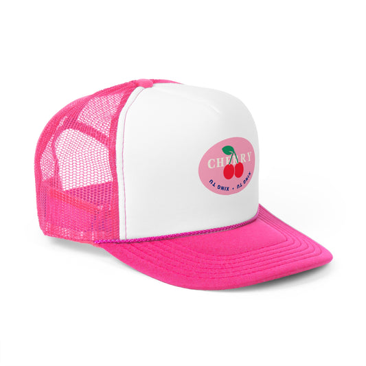 Cherry Whisper Pink and Blue Trucker Cap By Zeus Prosper Summer Collection Ltd.