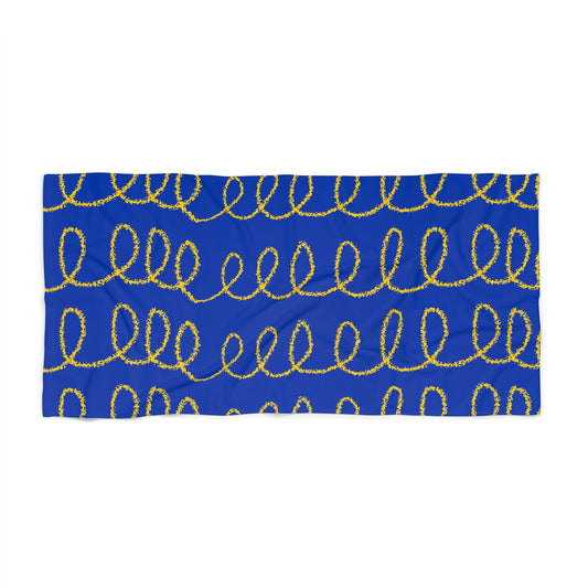 Beach Towel - Blue Vibrant Stylish Summer Essential, Poolside Accessory, Vacation Must-Have